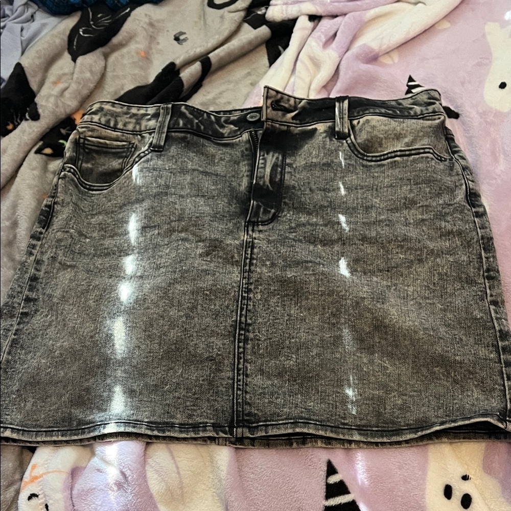 Gray Denim Skirt
